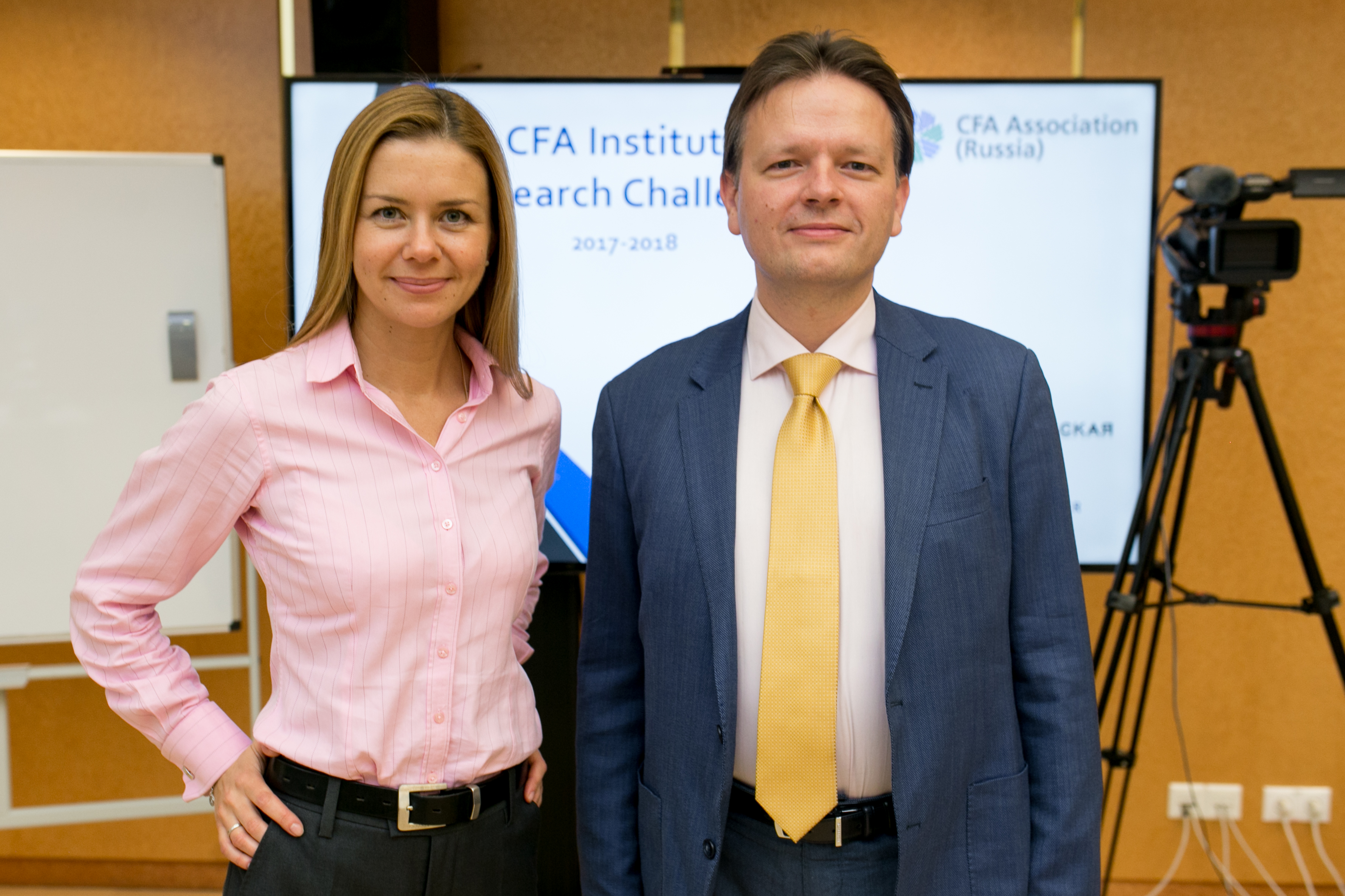 Maria Kharlashkina, Moscow Exchange, with Vladimir Tutkevich, CFA Association Russia